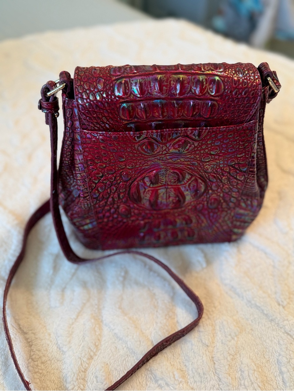 Iridescent Burgundy Crossbody Bag - Picture 2 of 4